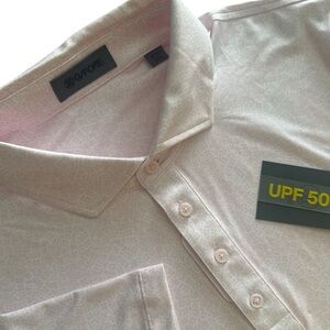 NWT G/Fore XXL Pink Blush Tiny Flower Print POLO Moisture Wicking UPF 50+ $110
